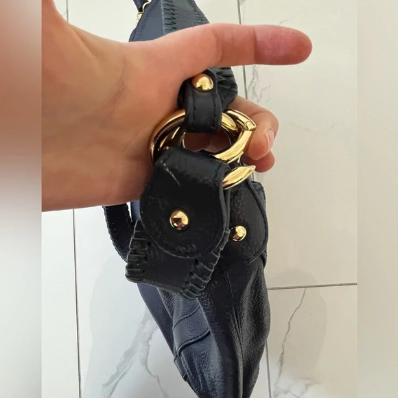 ASO Cameron Diaz👜Onna Ehrlich/ Rachel bag/ Hobo bag/ 100% Leather/ Navy blue - Picture 11 of 17